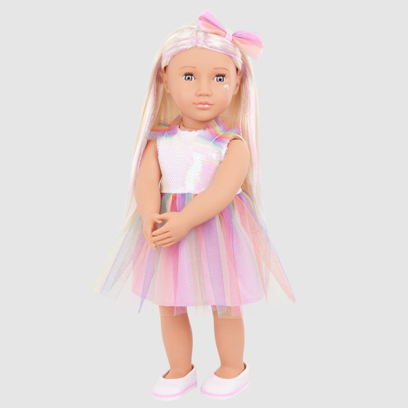 Our Generation Iris 18" Fashion Doll with Rainbow Dress