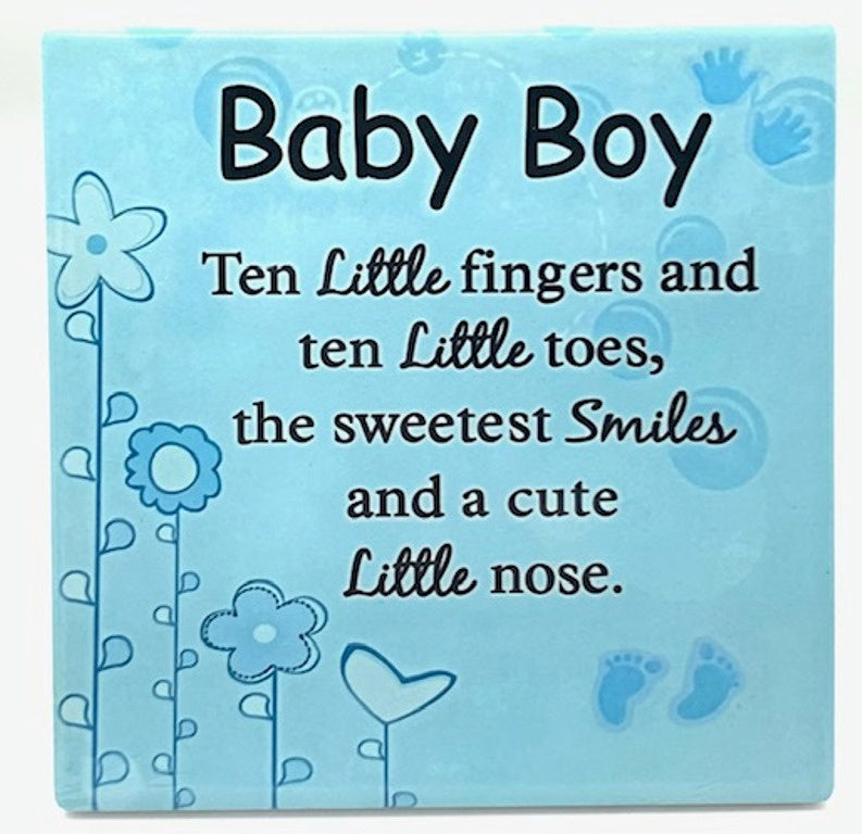 GET POSH Signs -Plaque Baby Boy 16cm