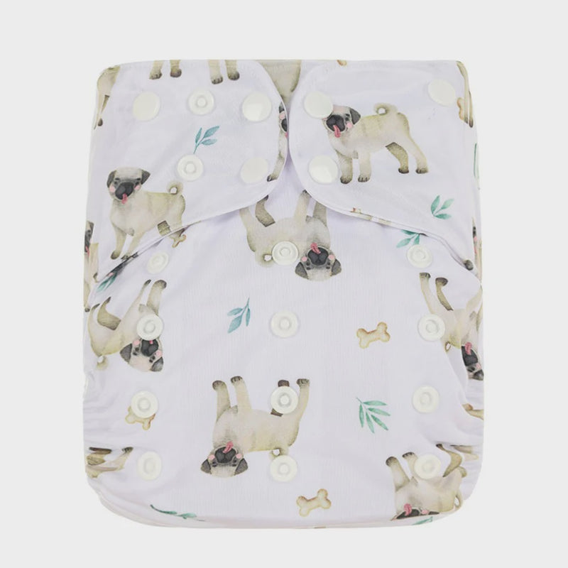 Bear & Moo | Pugs Cloth Nappy | Large
