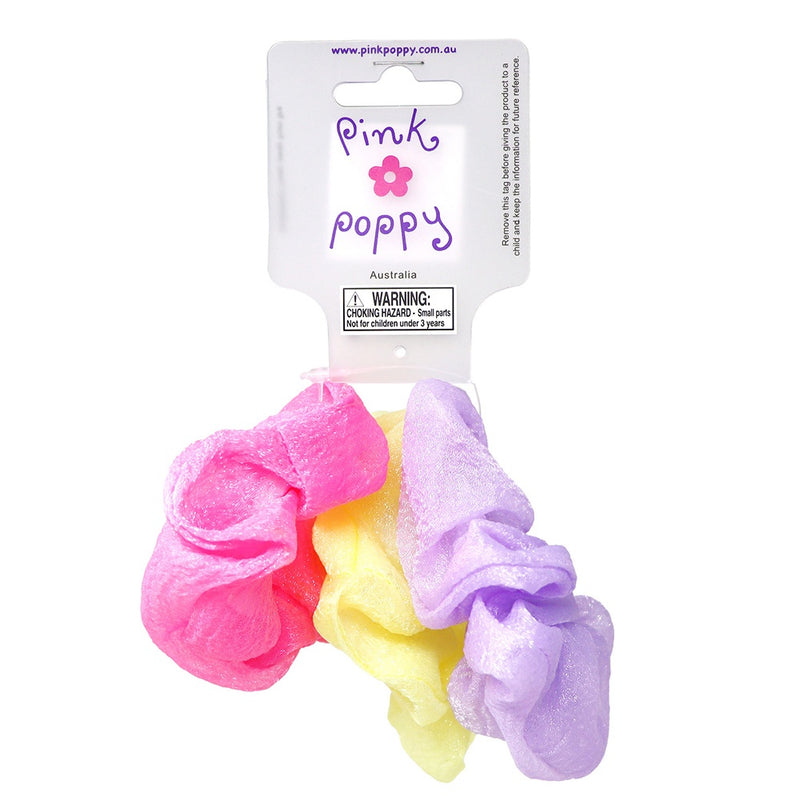 Pink Poppy | Pastel Hair Scrunchies Elastic Set