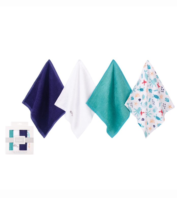 Bamboo Face Washer Set 4 Piece