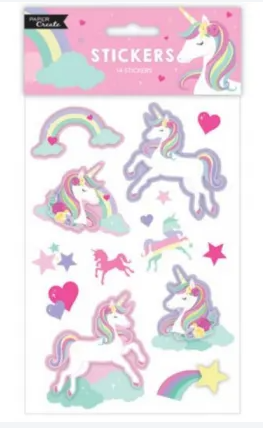 3D Unicorn Sticker Sheet