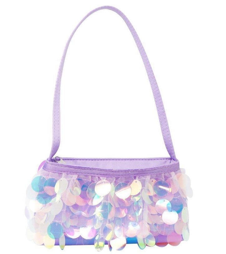 Pink Poppy | Shimmering Mermaid Iridescent Disc Sequin Handbag