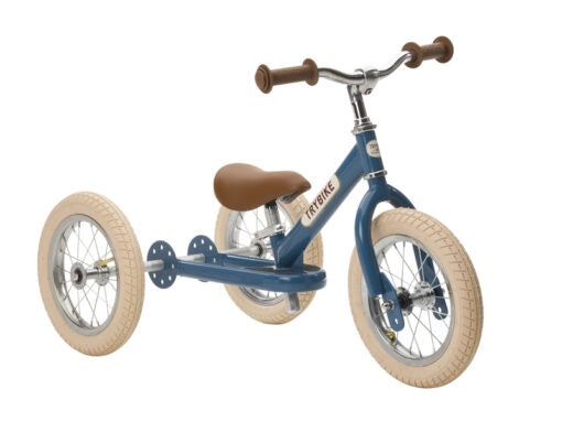 Blue Vintage Trybike, Cream Tyres and Chrome (3 wheel )