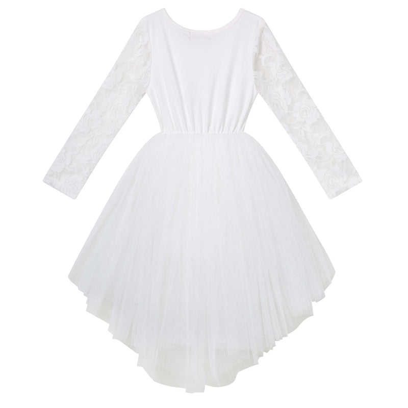 Designer Kidz | Candi L/S Lace Tutu Dress - Ivory