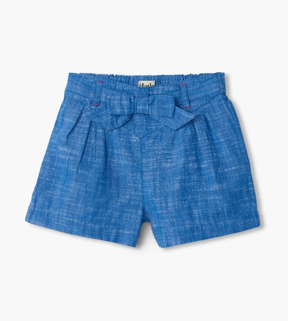 Hatley | Belted Chambray Paper Bag Shorts