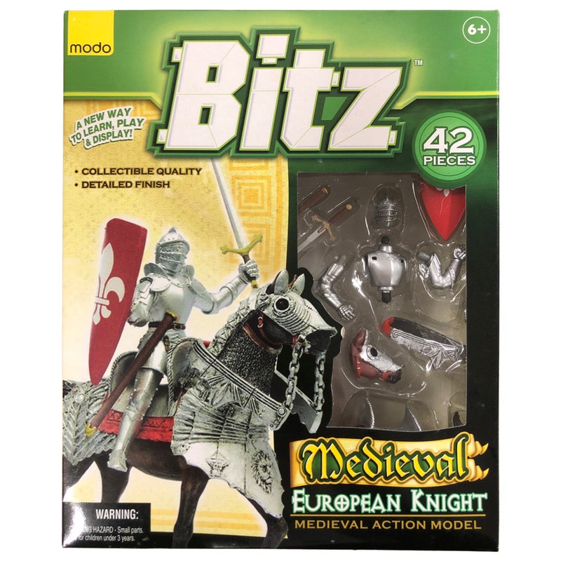 Bitz European Knight with Sword on Battle Horse