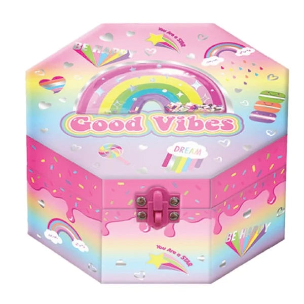 Hot Focus Musical Jewelry Box Good Vibes Rainbow