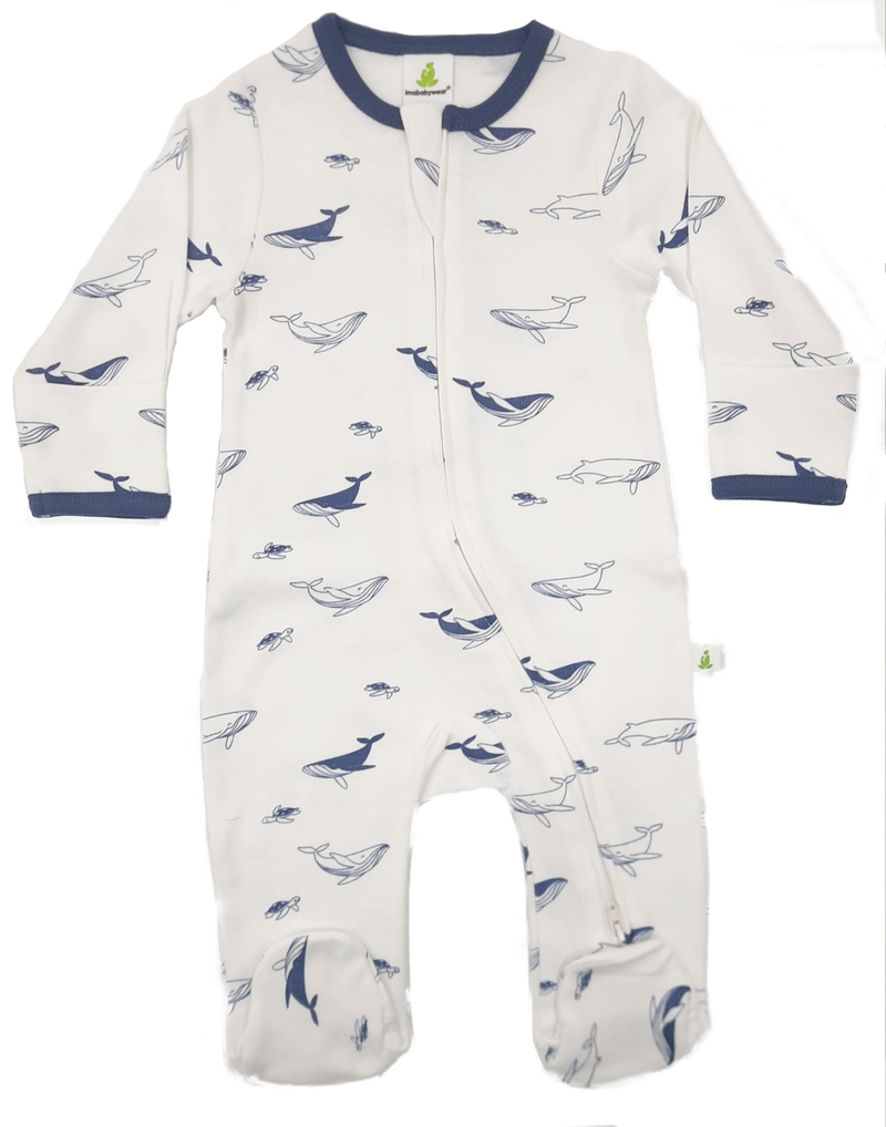 Imababy | Zipsuit w/Feet-Deep Blue Sea