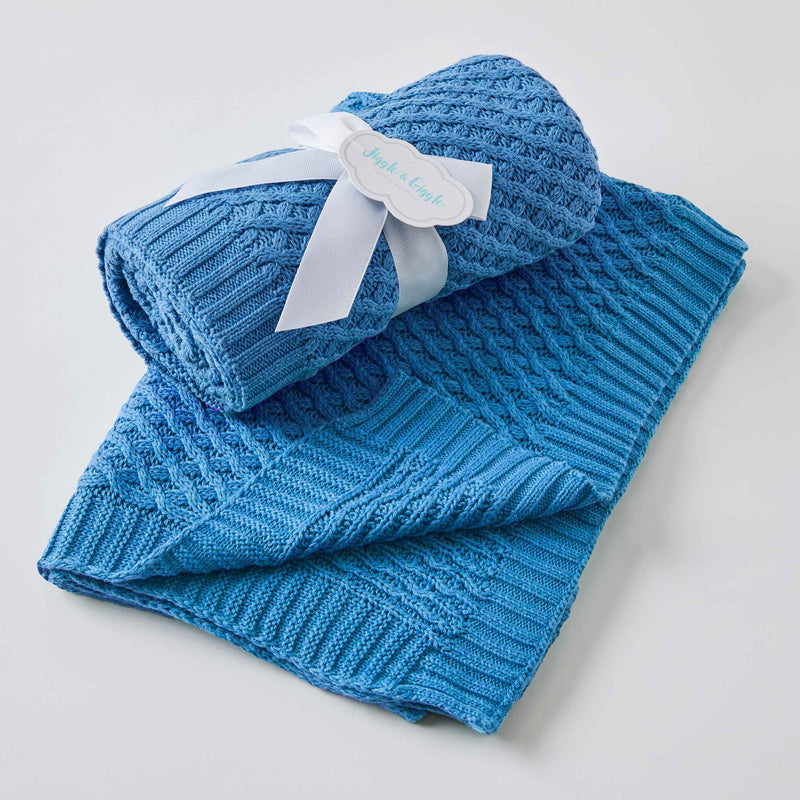 Jiggle & Giggle | Harbour Blue Knit Blanket