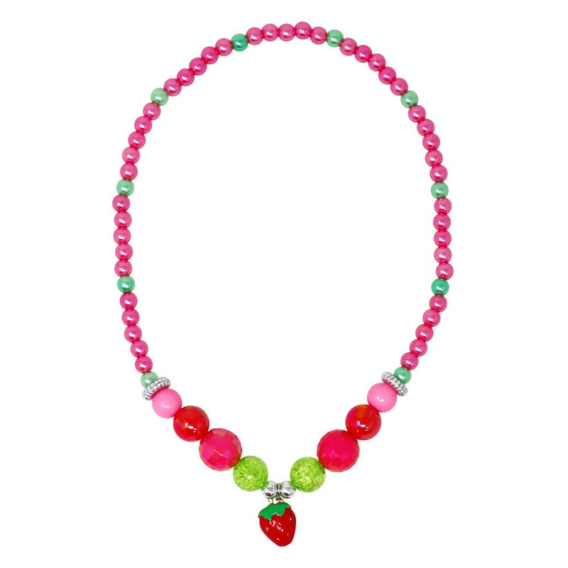 Pink Poppy | Hot Pink Strawberry Necklace