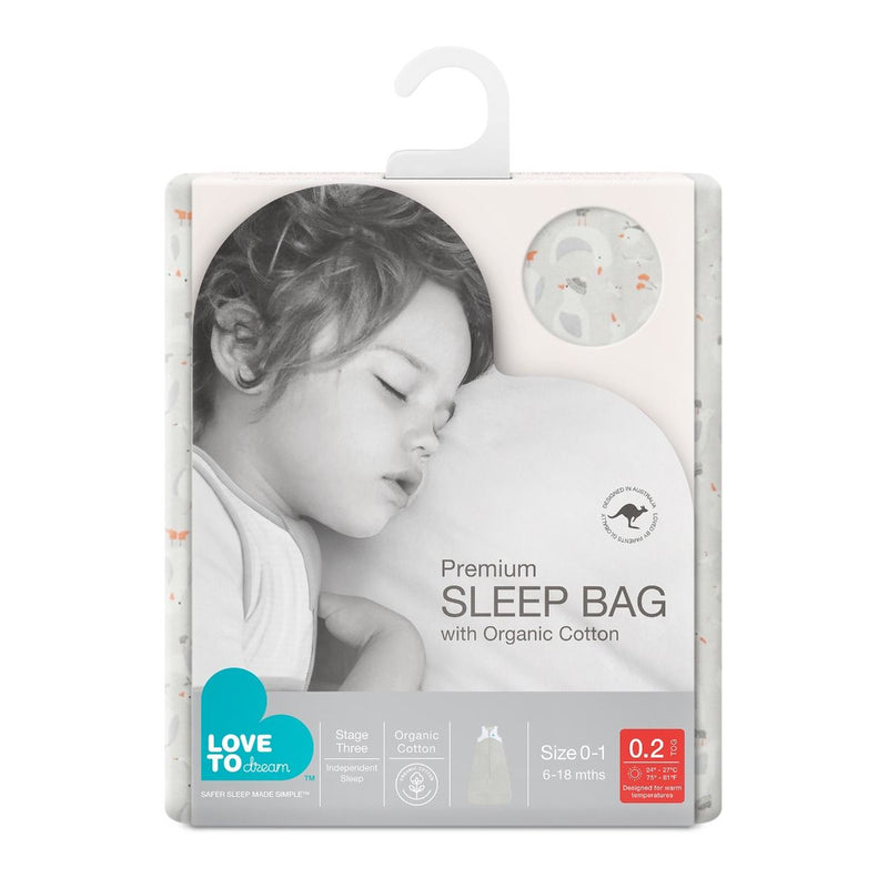 Love to Dream | Sleep Bag Organic 0.2 Tog Cloud Grey