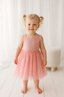 Confetti Kidz | Ribbed Tulle Dress - Sparkling Rose