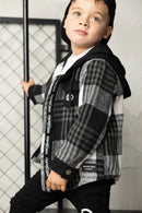 Cracked Soda Noah Hooded  Shirt Jacket black 3-8