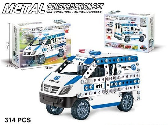 Metal block 314 pcs assembly racing car -Police