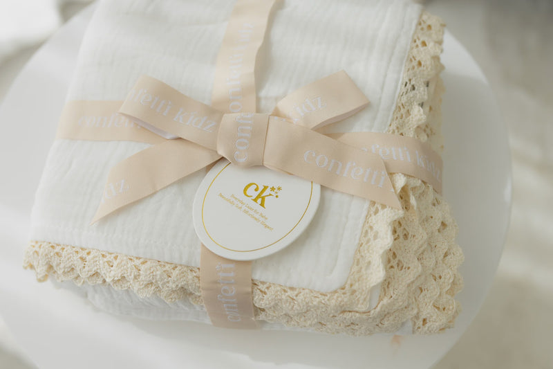 Confetti kidz | Classic Muslin Blanket - White