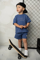 Cracked Soda|  Jacob Tee & Short Set blue 000-2