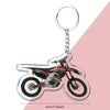 2D Flat - 8pcs 2D Flat Cool Motorcycle Off-Road Car Keychains