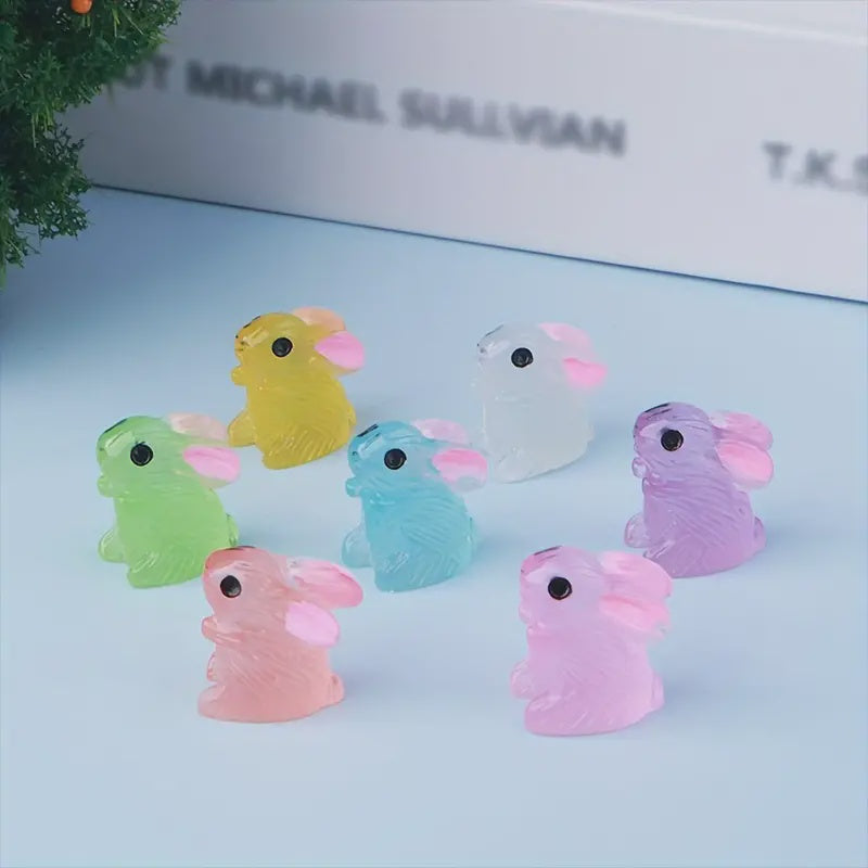 Glow-In-The-Dark Colorful  Rabbit Figurines