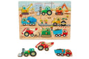 B. Wooden Puzzle -Peek & Explore - Construction Trucks