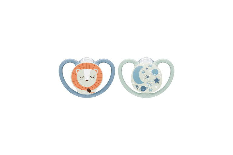 NUK - Space Night Silicone Soother 6-18m 2pc - Fox & Firefly