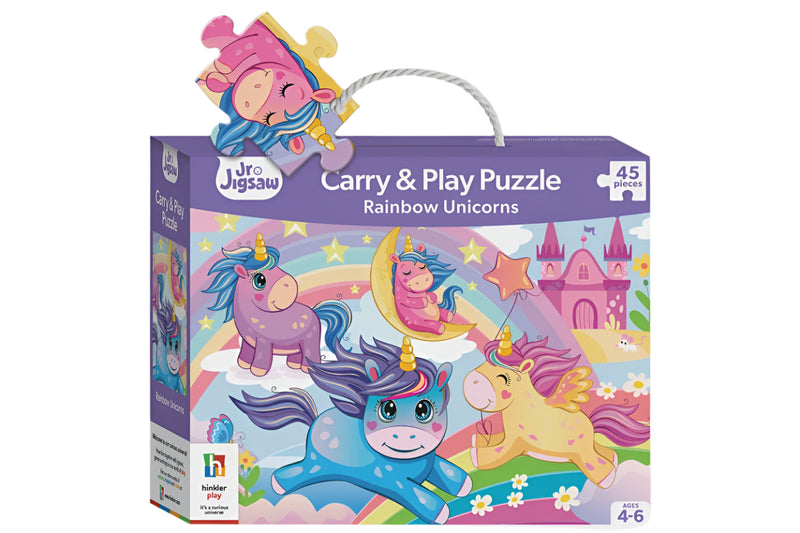 Hinkler Junior Jigsaw Carry & Play - Rainbow Unicorns