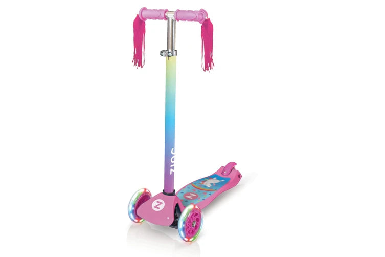 ZINC NON FOLDING T-MOTION EXPLORER 3 WHEEL SCOOTER- UNICORN