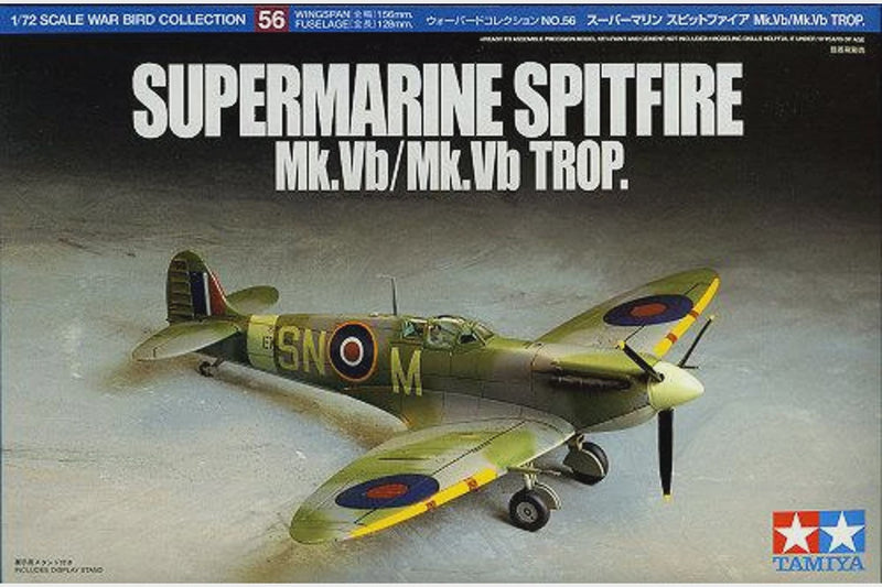 Tamiya British Supermarine Spitfire Mk.Vb / Mk.Vb TROP 1/72 Aircraft Model Kit