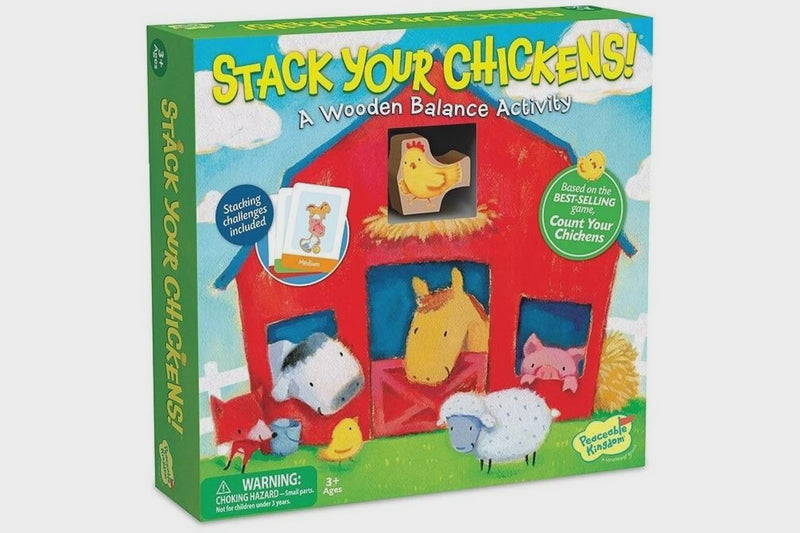 Peaceable Kingdom Stack Your Chickens Wooden Balance Activity