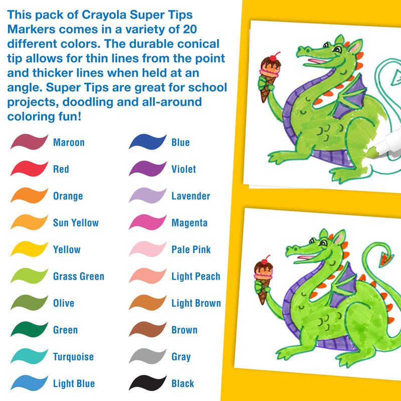Crayola Washable Super Tips Markers 20Pk