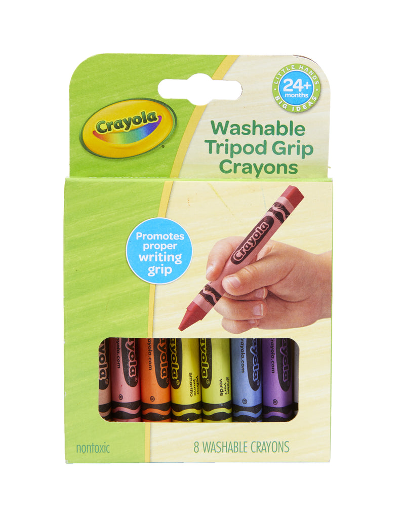 Crayola Young Kids Washable Tripod Grip Crayons 8Pk