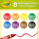 Crayola Young Kids Washable Tripod Grip Crayons 8Pk