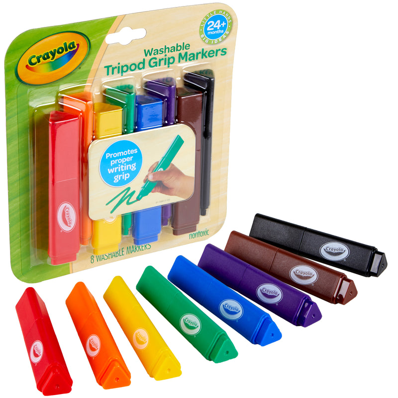 Crayola Young Kids Washable Tripod Grip Markers 8Pk