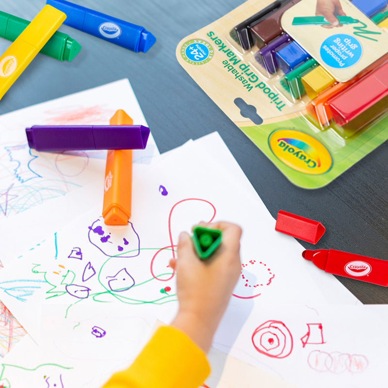 Crayola Young Kids Washable Tripod Grip Markers 8Pk