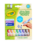 Crayola Young Kids UltraClean Washable Broadline Markers 8Pk