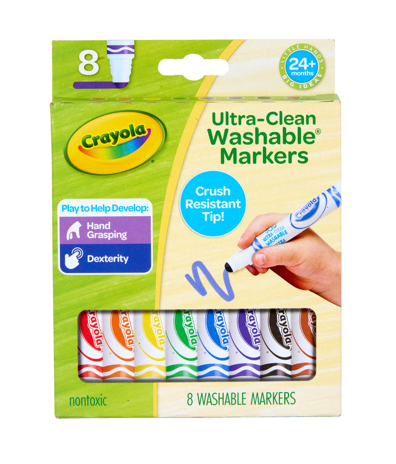 Crayola Young Kids UltraClean Washable Broadline Markers 8Pk