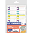 Avery No-Iron Fabric Labels Assorted Cute Animal Designs 24 Labels 40770