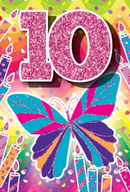Part Age | Butterflies 10-year-old Birthday Card