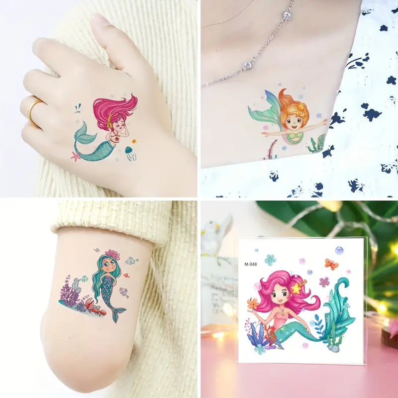 20 Sheets Mermaid Temporary Tattoos