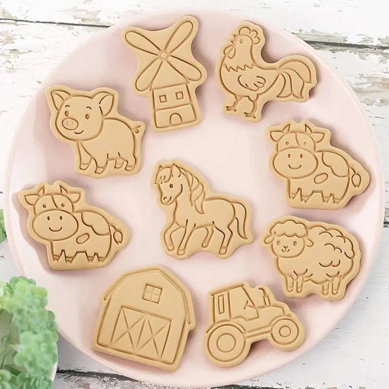 8pcs farm animal cookie cutter set