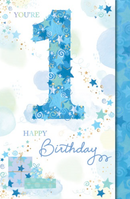 Age 1 Elegance Boys Birthday Card - Parcels
