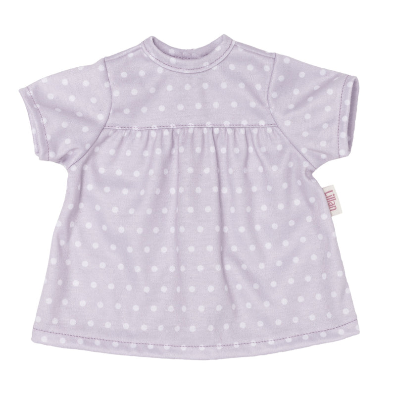 Lillan Mauve Spotty Dress, 36 cm