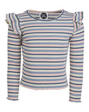 Eve Girl - ANNIE FRILL LSLV RIB - Blue - Kids