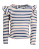 Eve Girl | Annie Long Sleeve Rib Top (8 - 14 Years) in Blue