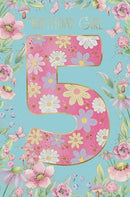 Birthday Girl 5th Birthday card