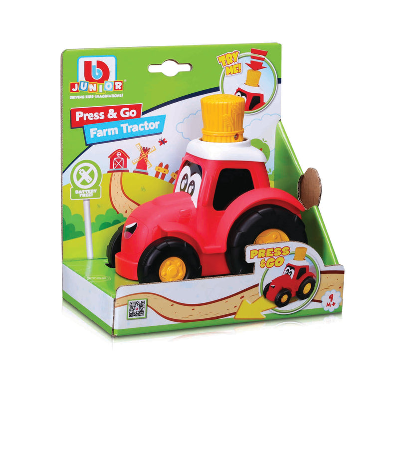 BB Junior: Press & Go Farm Tractor Red