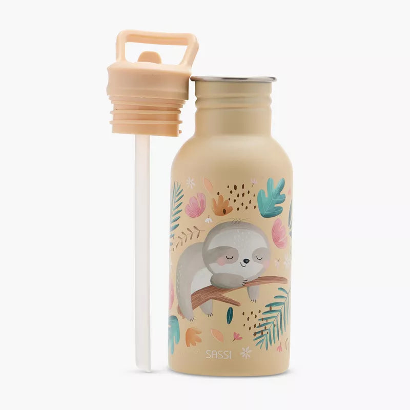 Sassi Stainless Steel Drink Bottle (Gnawy the Sloth) - 500mL