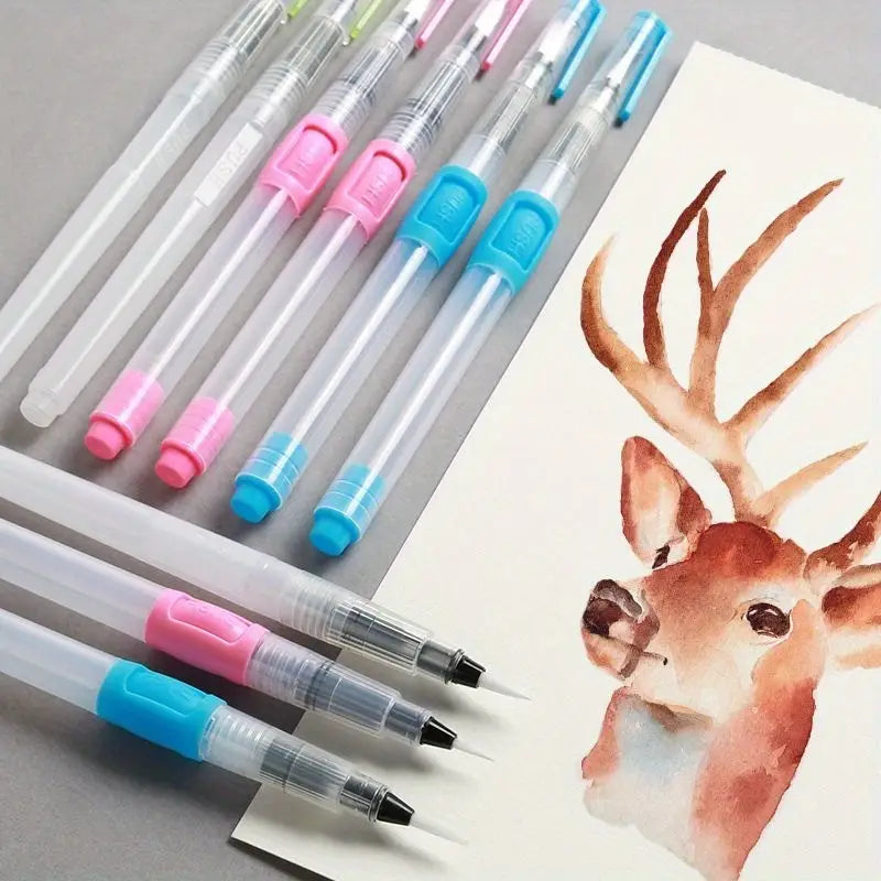 6pcs, Water Pen Watercolor Hand Drawing Brush Set