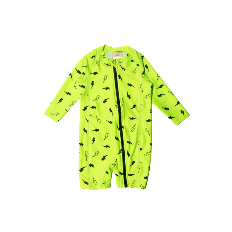 Nestling | Neon by Nestling Shortie Swimmers - Green Bolts