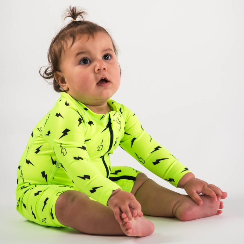 Nestling | Neon by Nestling Shortie Swimmers - Green Bolts